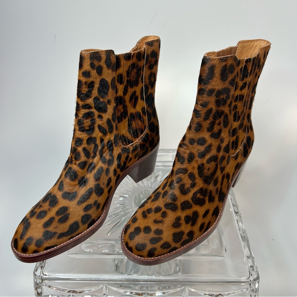 Madewell The Autumn High Chelsea Boot in Leopard Calf Hair- New - Picture 5 of 9
